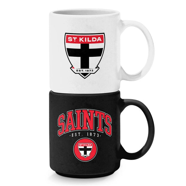St Kilda Saints Set of 2 Stackable Mugs