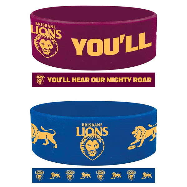 Brisbane Lions Set of 2 Supporter Wristbands