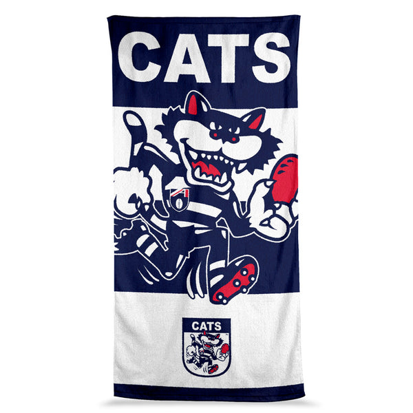 Geelong Cats Mascot Jumbo Beach Bath Towel