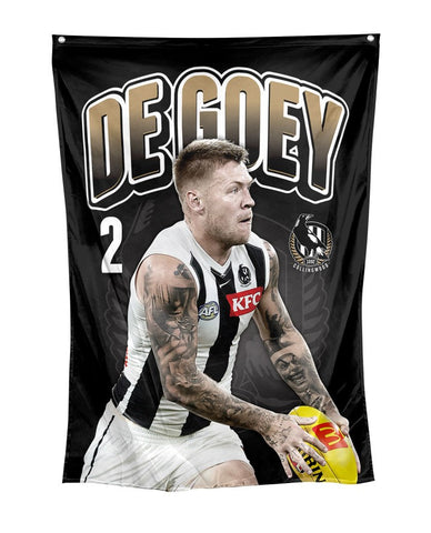 Collingwood Magpies AFL Player Wall Flag Jordan De Goey