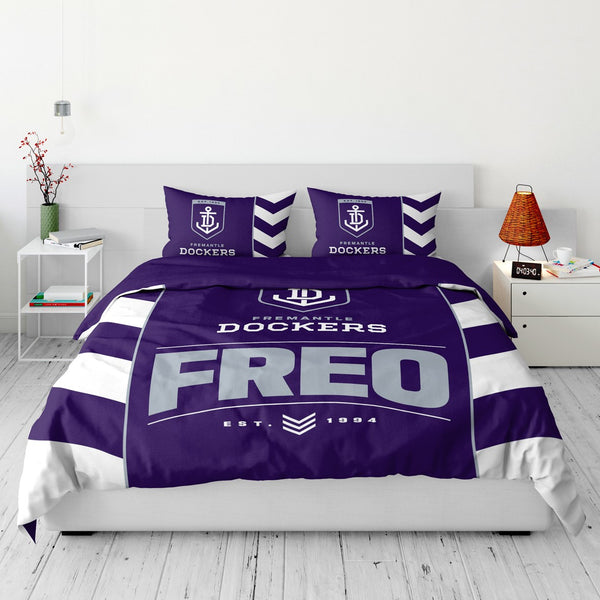 Fremantle Dockers Quilt Doona Duvet Cover Pillowcase Set