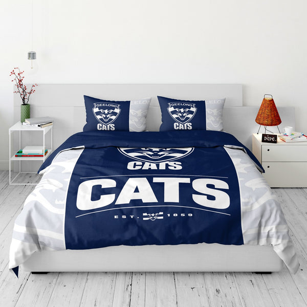 Geelong Cats Quilt Doona Duvet Cover Pillowcase Set