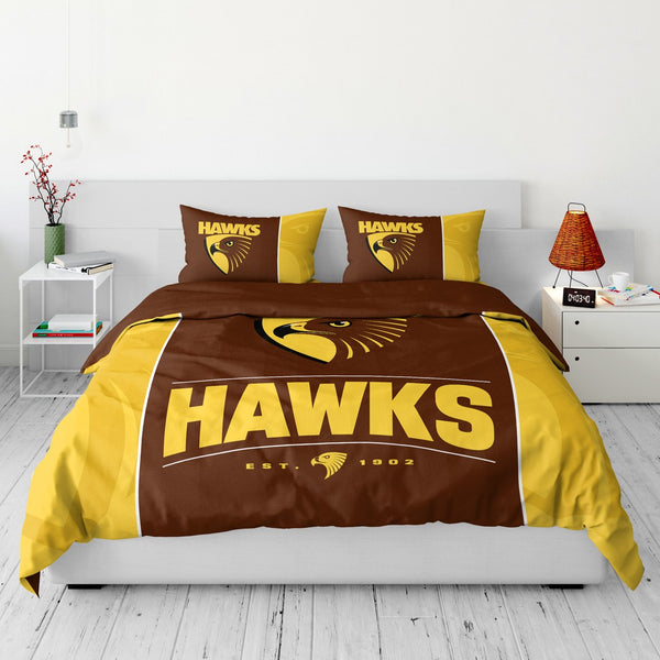 Hawthorn Hawks Quilt Doona Duvet Cover Pillowcase Set