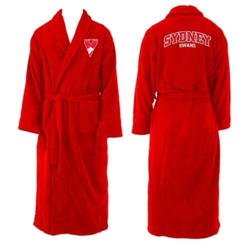 Sydney Swans Mens Adults Long Sleeve Robe Dressing Gown