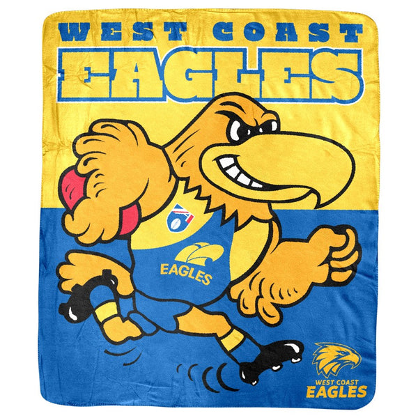 West Coast Eagles Retro Mascot Coral Fleece Throw Rug