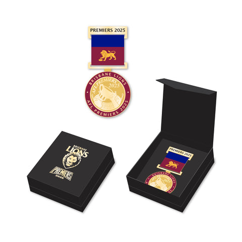 PREORDER - Brisbane Lions 2025 Premiers Premiership Medal with Ribbon