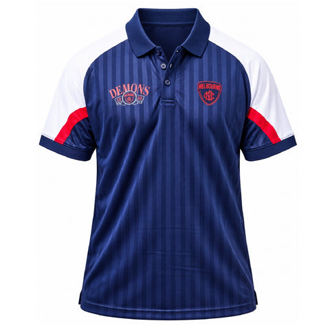 Melbourne Demons AFL Mens Shaped Panel Poly Polo Shirt