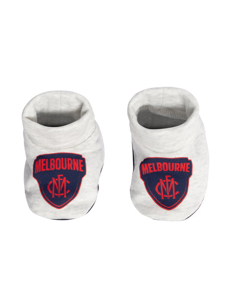 Melbourne Demons Baby Infants Footy Fan Romper Bib Booties Gift Set