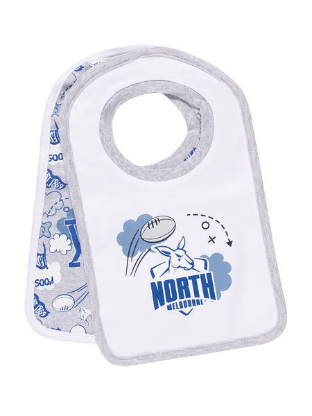 North Melbourne Kangaroos Baby Infants 2 Pack Bib Set
