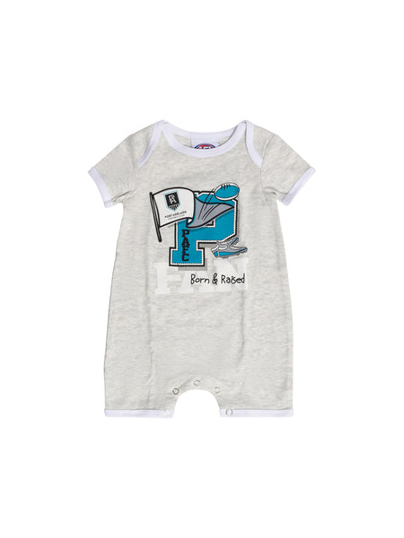 Port Adelaide Power Baby Infants Footy Fan Romper Bib Booties Gift Set