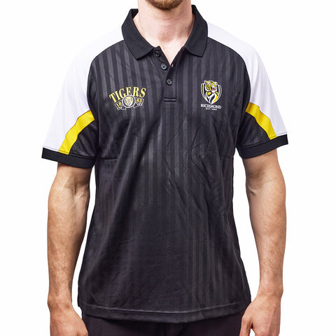 Richmond Tigers AFL Mens Shaped Panel Poly Polo Shirt