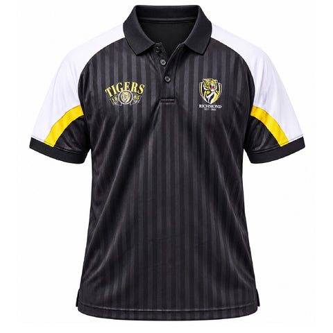 Richmond Tigers AFL Mens Shaped Panel Poly Polo Shirt