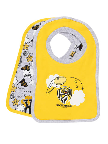 Richmond Tigers Baby Infants 2 Pack Bib Set