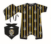 Richmond Tigers AFL Baby 3-Piece Gift Set - Romper, Hat & Dribble Bib