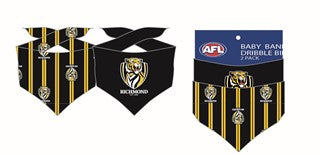 Richmond Tigers AFL Baby Bandana Dribble Bibs - 2 Pack