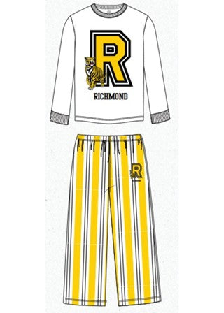 Richmond Tigers AFL Youth Team Pyjamas 2-Piece PJ Set - Long Sleeve Tee and Pants