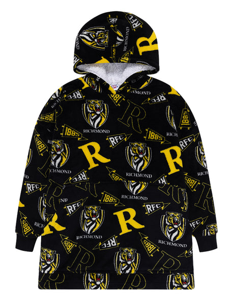 Richmond Tigers Flanket Sherpie Over Sized Blanket Hoodie