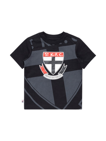 St Kilda Saints Boys Youth Oversize Crop Logo Tee