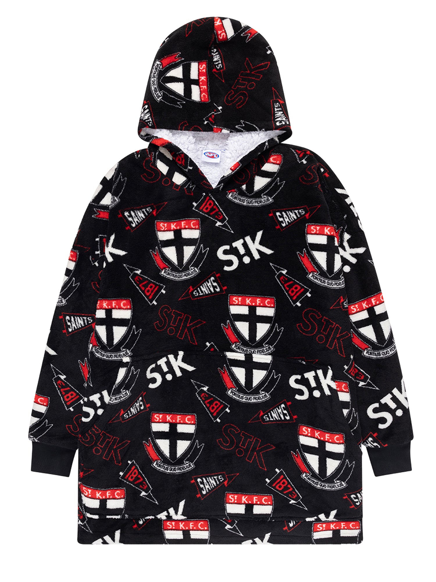 St Kilda Saints Flanket Sherpie Over Sized Blanket Hoodie