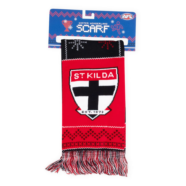 St Kilda Saints Mens Adults Winter Wonderland Ugly Scarf