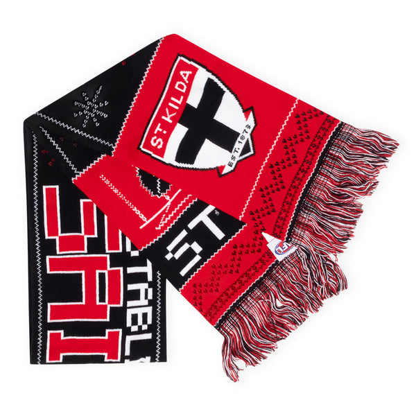 St Kilda Saints Mens Adults Winter Wonderland Ugly Scarf