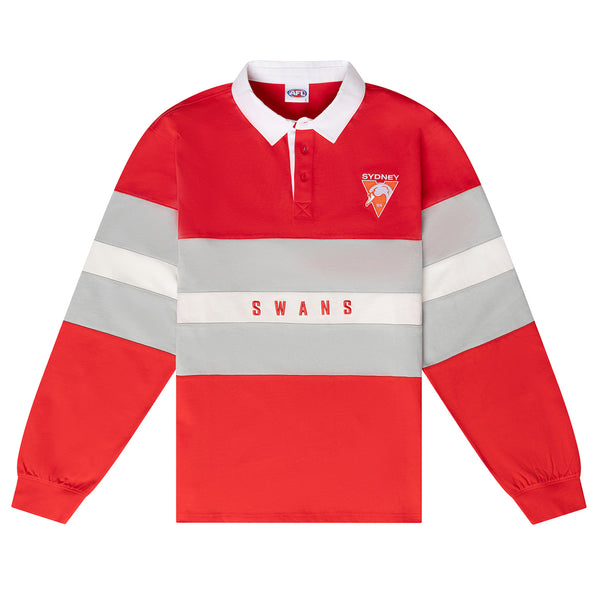 Sydney Swans Mens Adults Paneled Rugby Top Polo