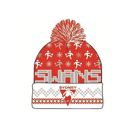 Sydney Swans Mens Adults Pom Pom Ugly Beanie