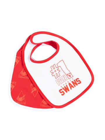 Sydney Swans Babies Infants 2 Pack Bib Set