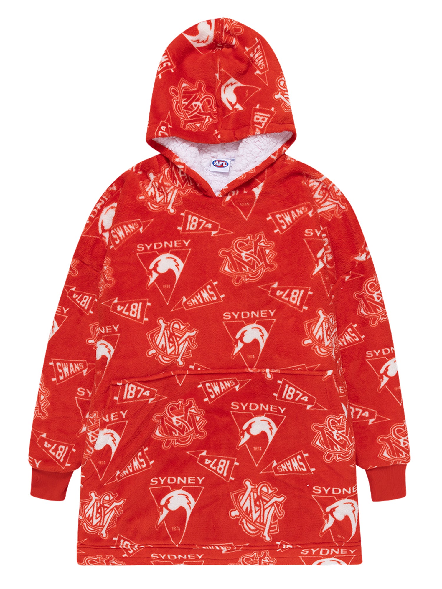 Sydney Swans Flanket Sherpie Over Sized Blanket Hoodie