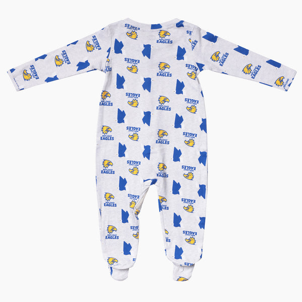 West Coast Eagles AFL Baby Newborn Coverall Romper Onesie