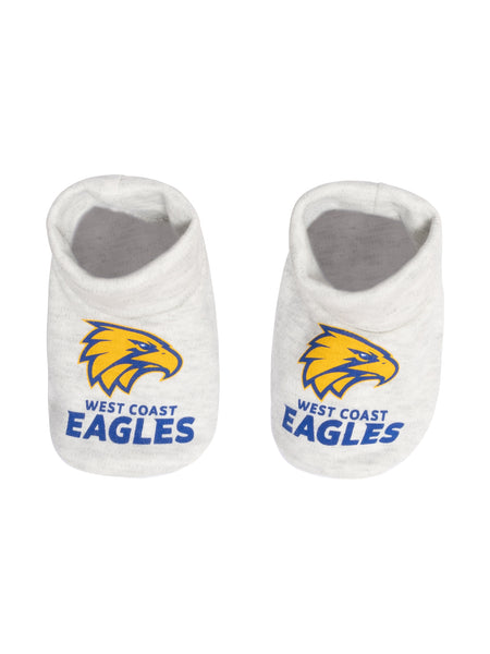 West Coast Eagles Baby Infants Footy Fan Romper Bib Booties Gift Set