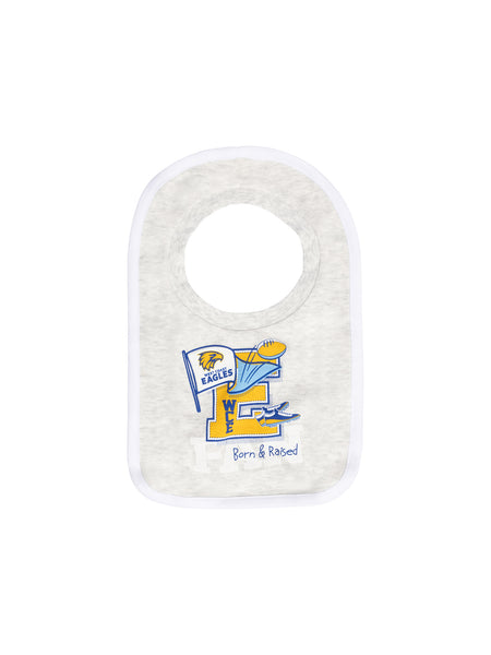 West Coast Eagles Baby Infants Footy Fan Romper Bib Booties Gift Set