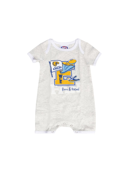 West Coast Eagles Baby Infants Footy Fan Romper Bib Booties Gift Set