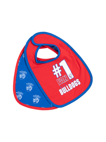 Western Bulldogs Babies Infants 2 Pack Bib Set