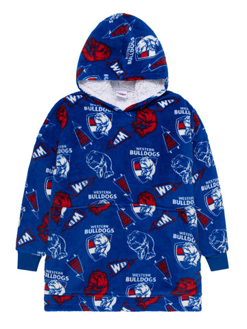 Western Bulldogs Flanket Sherpie Over Sized Blanket Hoodie