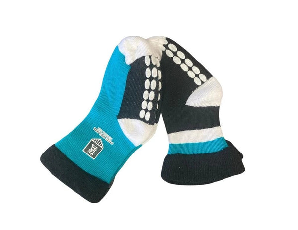 Port Adelaide Power Baby Infant Nonslip Crew Socks 2 pk