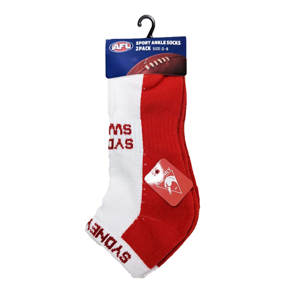 Sydney Swans High Performance Sport Ankle Socks 2pk