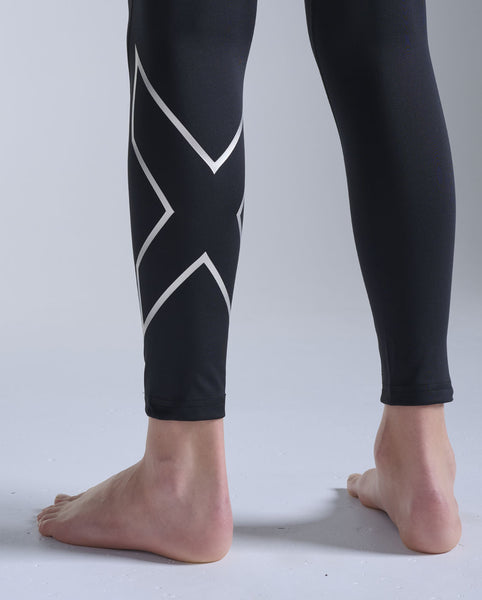 2XU Core Boys Compression Tights Black Silver CA7491b-BLK/SIL
