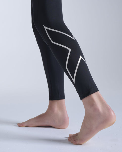 2XU Core Boys Compression Tights Black Silver CA7491b-BLK/SIL