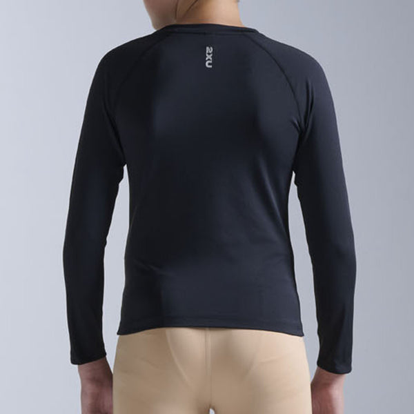 2XU Core Youth Compression Long Sleeve Top Black Silver CA7492a-BLK/SIL