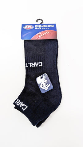 Carlton Blues High Performance Sport Ankle Socks 2pk