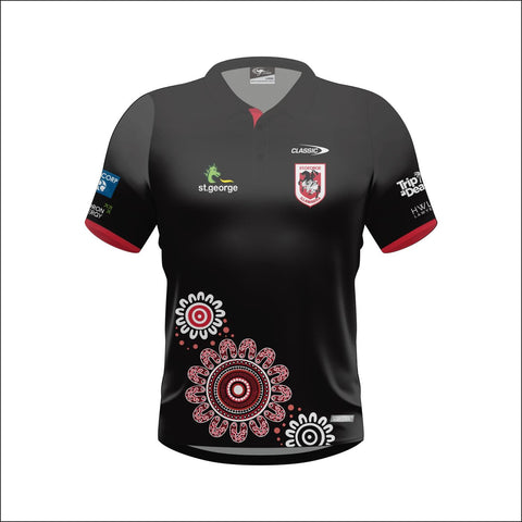 St George Dragons NRL Mens Adults Indigenous 2024 Polo T-Shirt