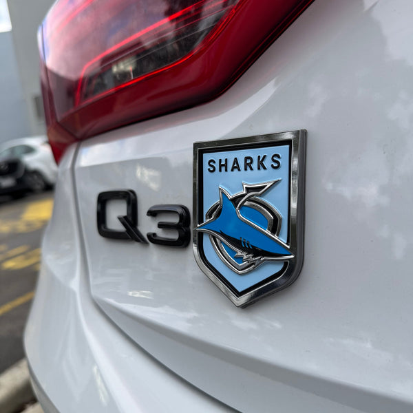 Cronulla Sharks NRL 3D Peel-N-Stick Chrome Car Badge
