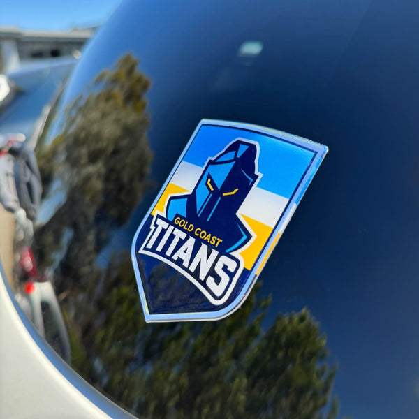 Gold Coast Titans NRL Premium Chrome Logo Decal Sticker