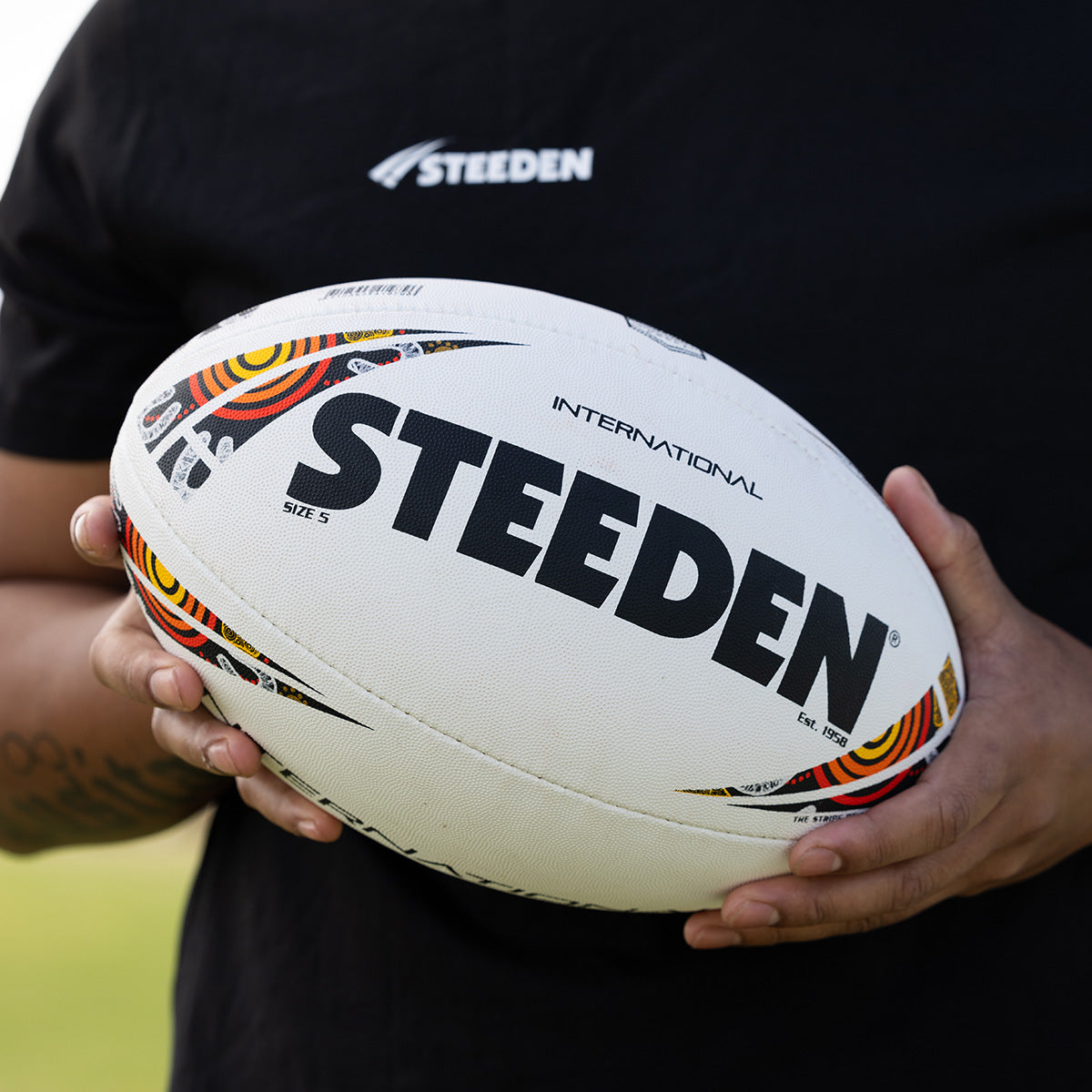 Hand Balled Rugby Steeden Rugby League Indigenous International Match Ball