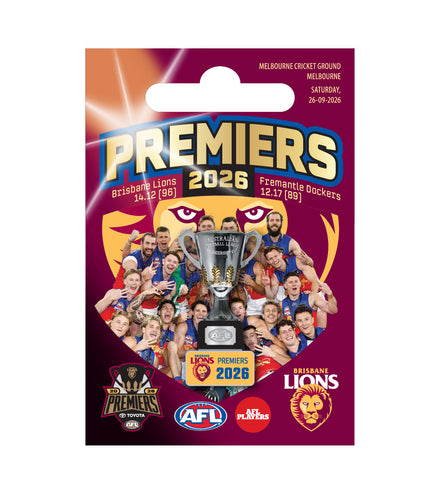 PREORDER - Brisbane Lions 2026 Premiers Premiership 3D Trophy Pin