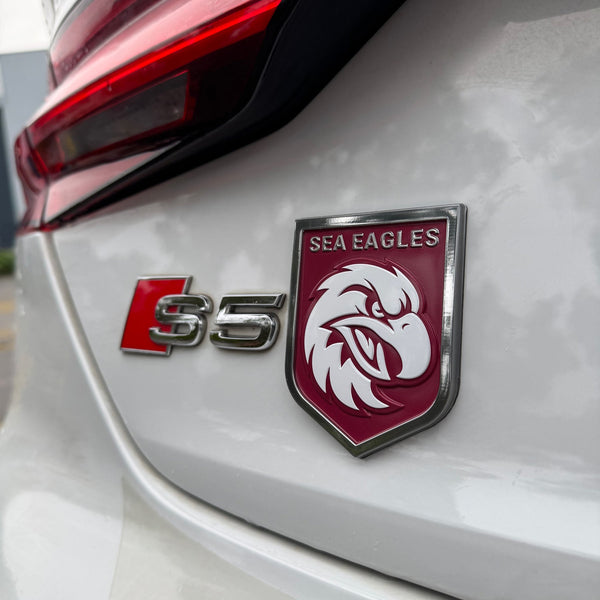 Manly Sea Eagles NRL 3D Peel-N-Stick Chrome Car Badge