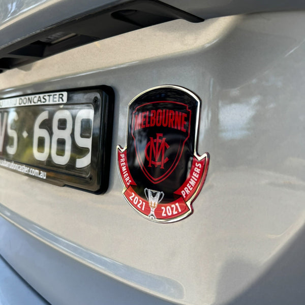 Melbourne Demons AFL 2021 Premiership Chrome Logo Decal Sticker