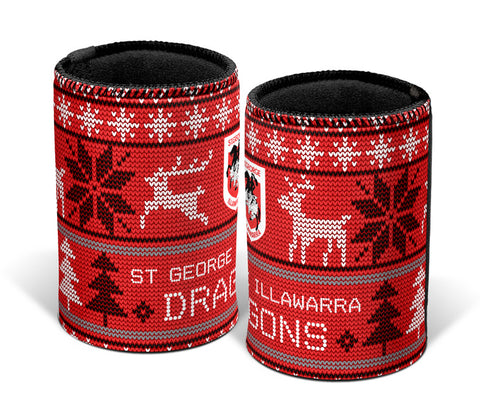 St George Dragons NRL Christmas Ugly Can Cooler