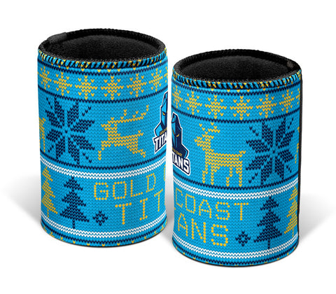 Gold Coast Titans NRL Christmas Ugly Can Cooler